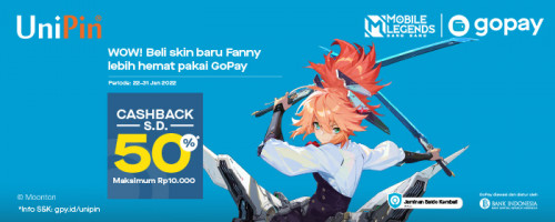 PROMO – Cashback 50% Buat Kamu yang Top Up MLBB Pakai Gopay!